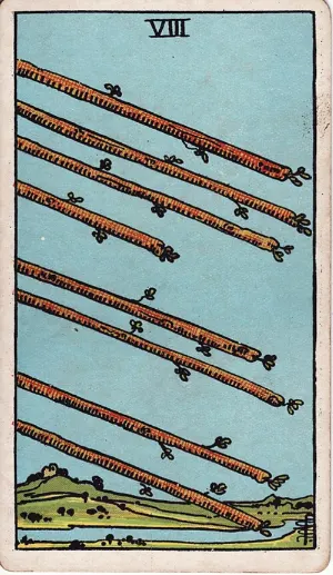 Acht van Staven, Rider-Waite-Smith tarot