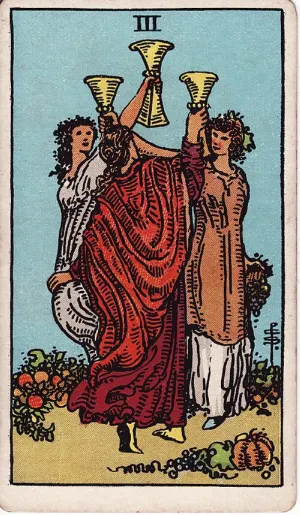 Drie van Bekers, Rider-Waite-Smith tarot