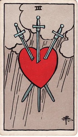 Drie van Zwaarden, Rider-Waite-Smith tarot