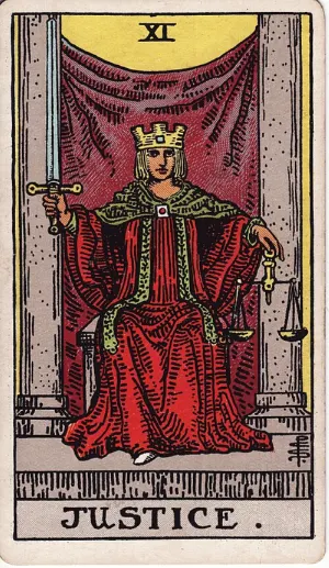 Gerechtigheid, Rider-Waite-Smith tarot