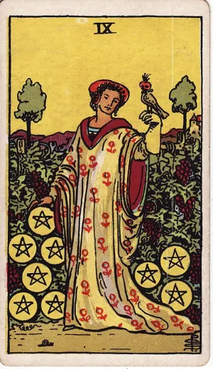 Negen van Pentakels, Rider-Waite-Smith tarot