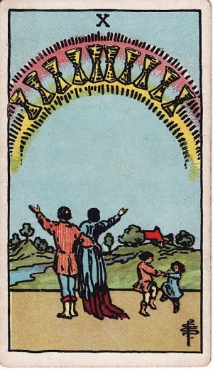 Tien van Bekers, Rider-Waite-Smith tarot