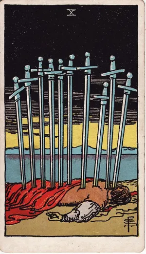 Tien van Zwaarden, Rider-Waite-Smith tarot