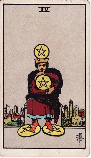 Vier van Pentakels, Rider-Waite-Smith tarot