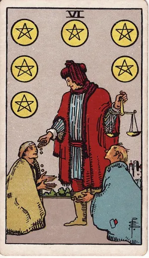 Zes van Pentakels, Rider-Waite-Smith tarot