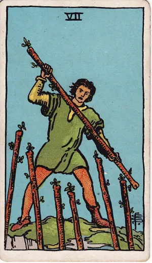 Zeven van Staven, Rider-Waite-Smith tarot